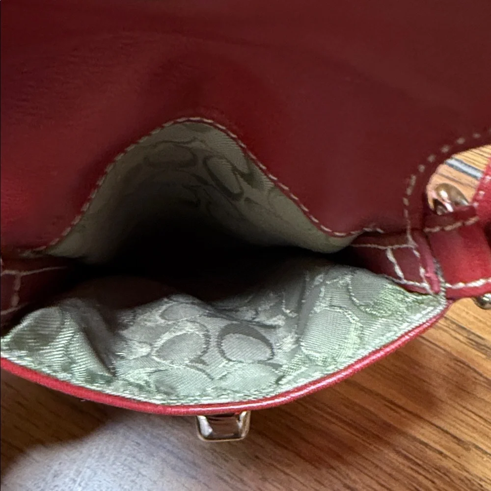 Coach Red Mini Pouch - Picture 5 of 7